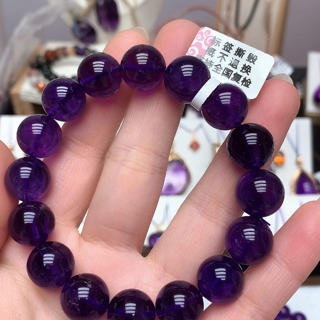 紫晶乌拉圭手串13m m未镶嵌