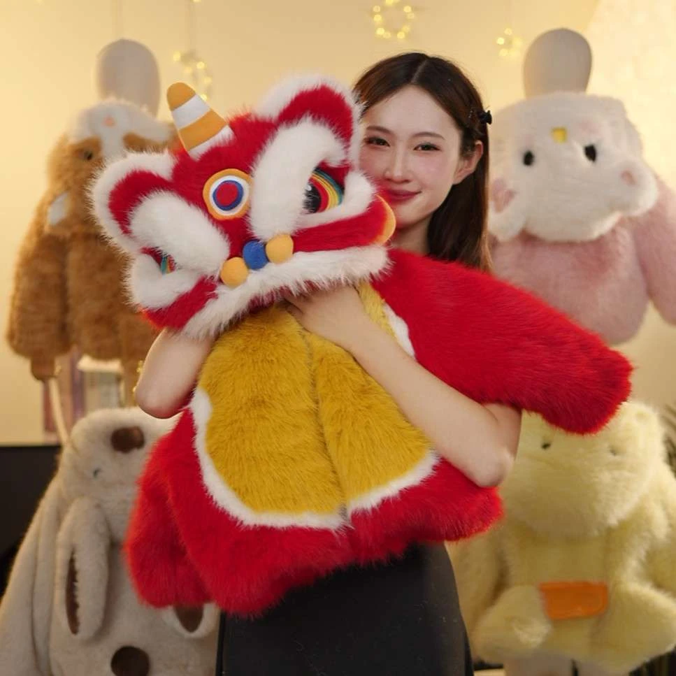 范哲萨儿童年服冬款萌宝可脱卸披风醒狮保暖加厚外套宝宝加厚棉袄