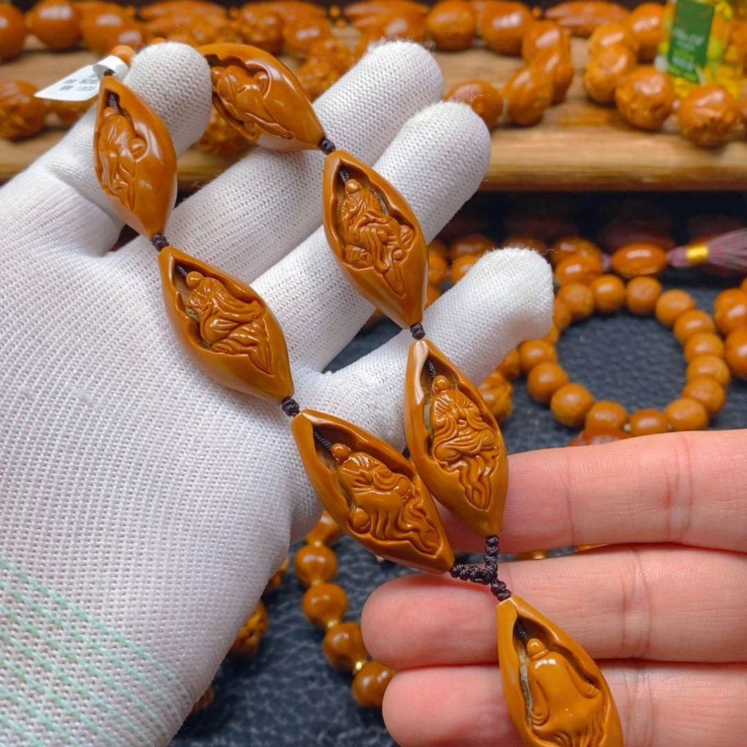 手串/手链橄榄核顾志东1.8两花核，镂空心经无相