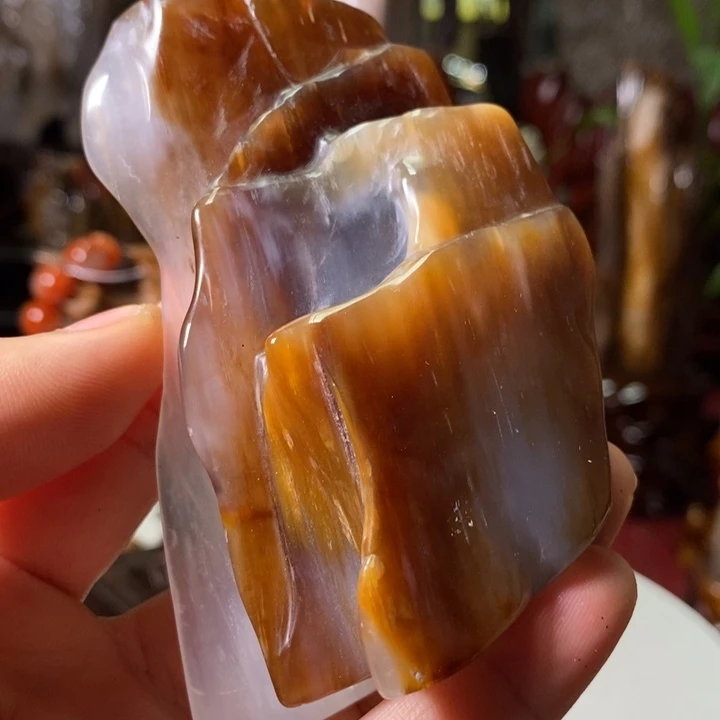 石材家居摆件硅化木
