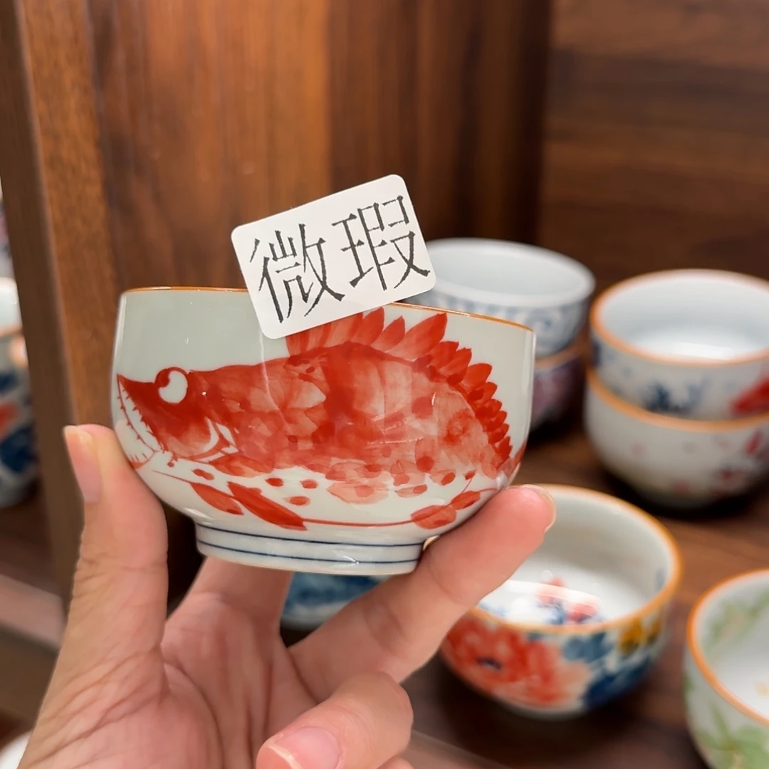 釉下手绘茶具微瑕