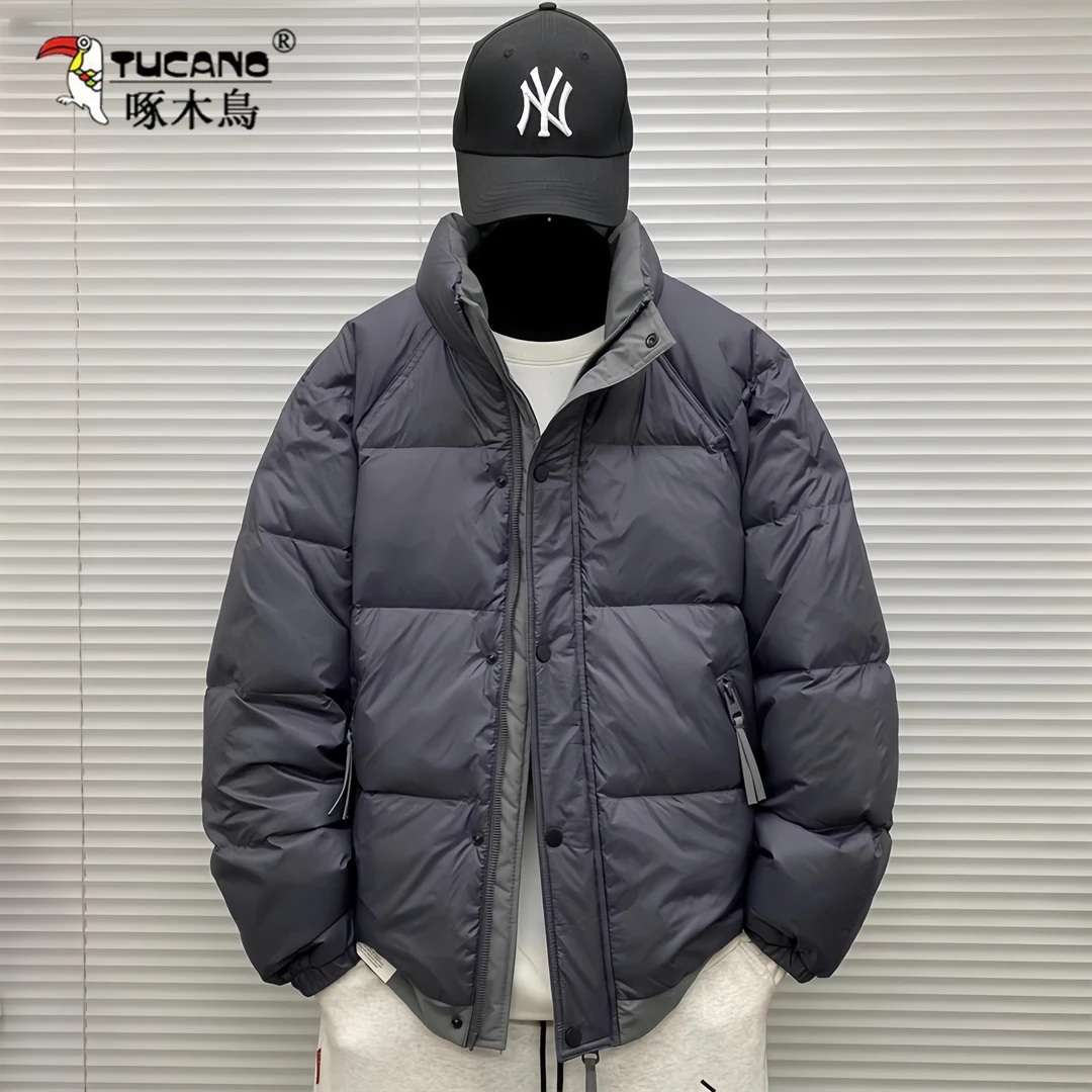 TUCANO/啄木鳥潮牌棉服男士冬季保暖立领撞色拼接休闲防寒服外套