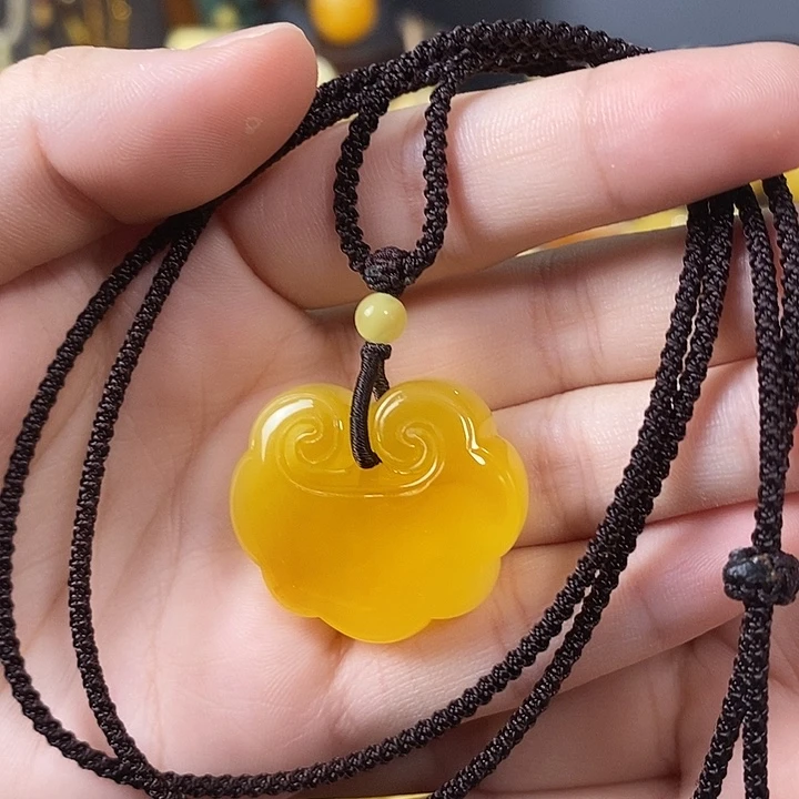 琥珀未镶嵌裸石平安锁