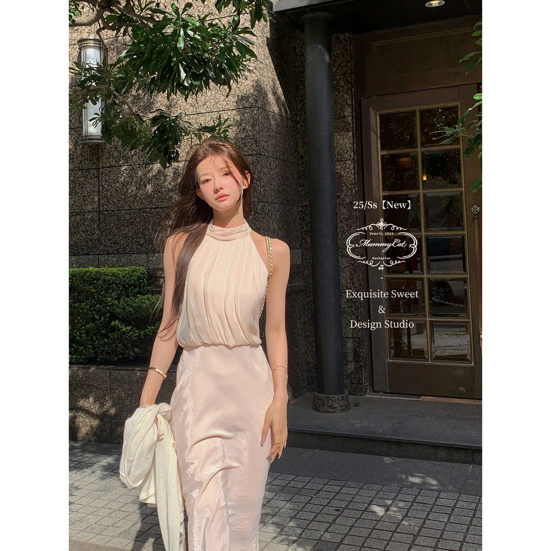 Mummy Cat 下蛋喵【月光女神】25新品挂脖人丝拼接莱赛尔鱼尾长裙