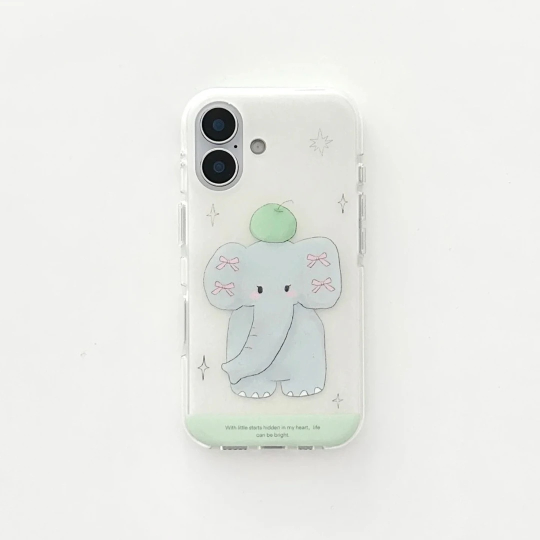 大象头顶青苹果适用16Promax手机壳13保护套15PRO大孔14少女12/11