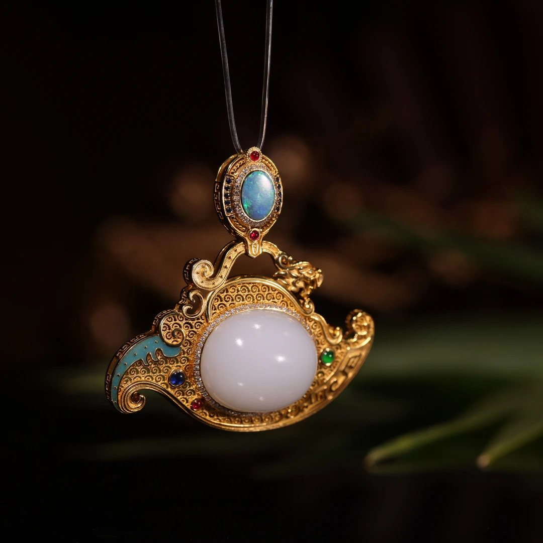 【新疆马爷珠宝】金镶子料吊坠心型