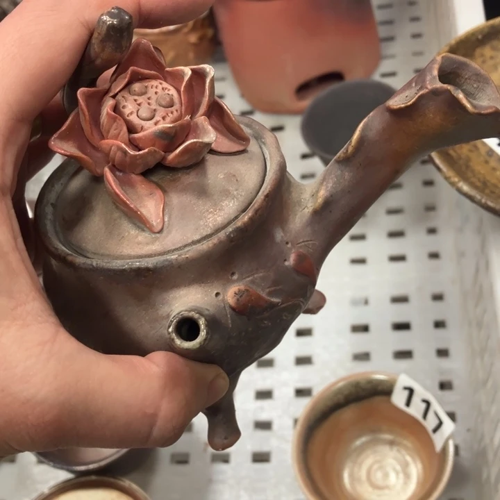 柴烧茶具茶杯大放漏