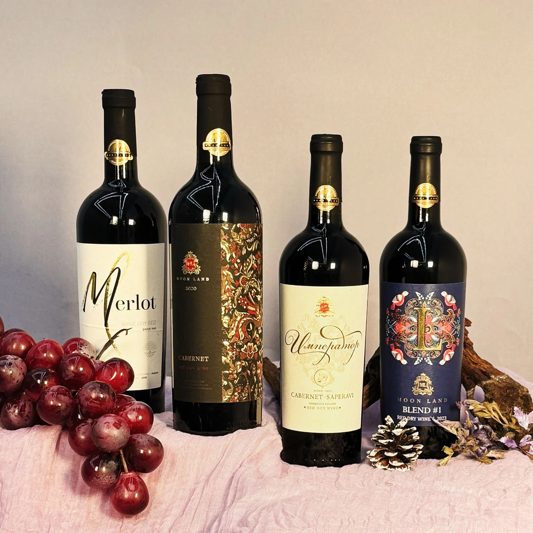 【 俄罗斯进口】木莱特皇帝.赤凤.蓝鸟.梅洛干红葡萄酒750ml/瓶组合