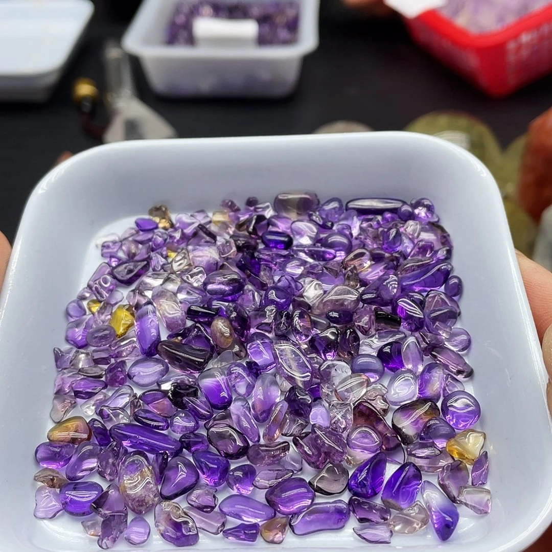 水晶未镶嵌珠宝半成品3紫水晶碎石