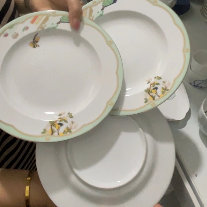 瓷片陶瓷陶瓷8英寸平盘3个