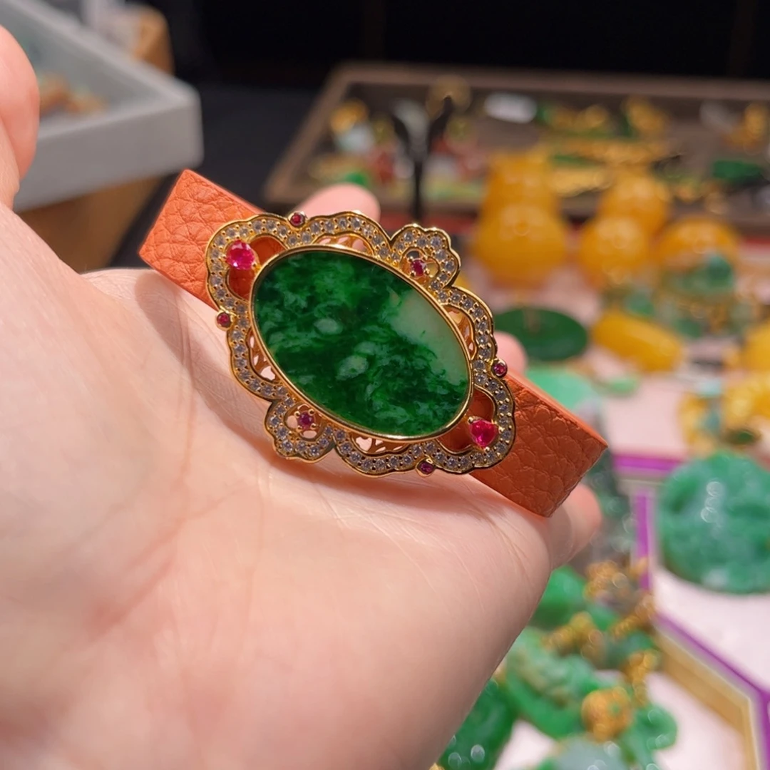 【闪购商品】银S925镀金镶嵌手链翡翠福利