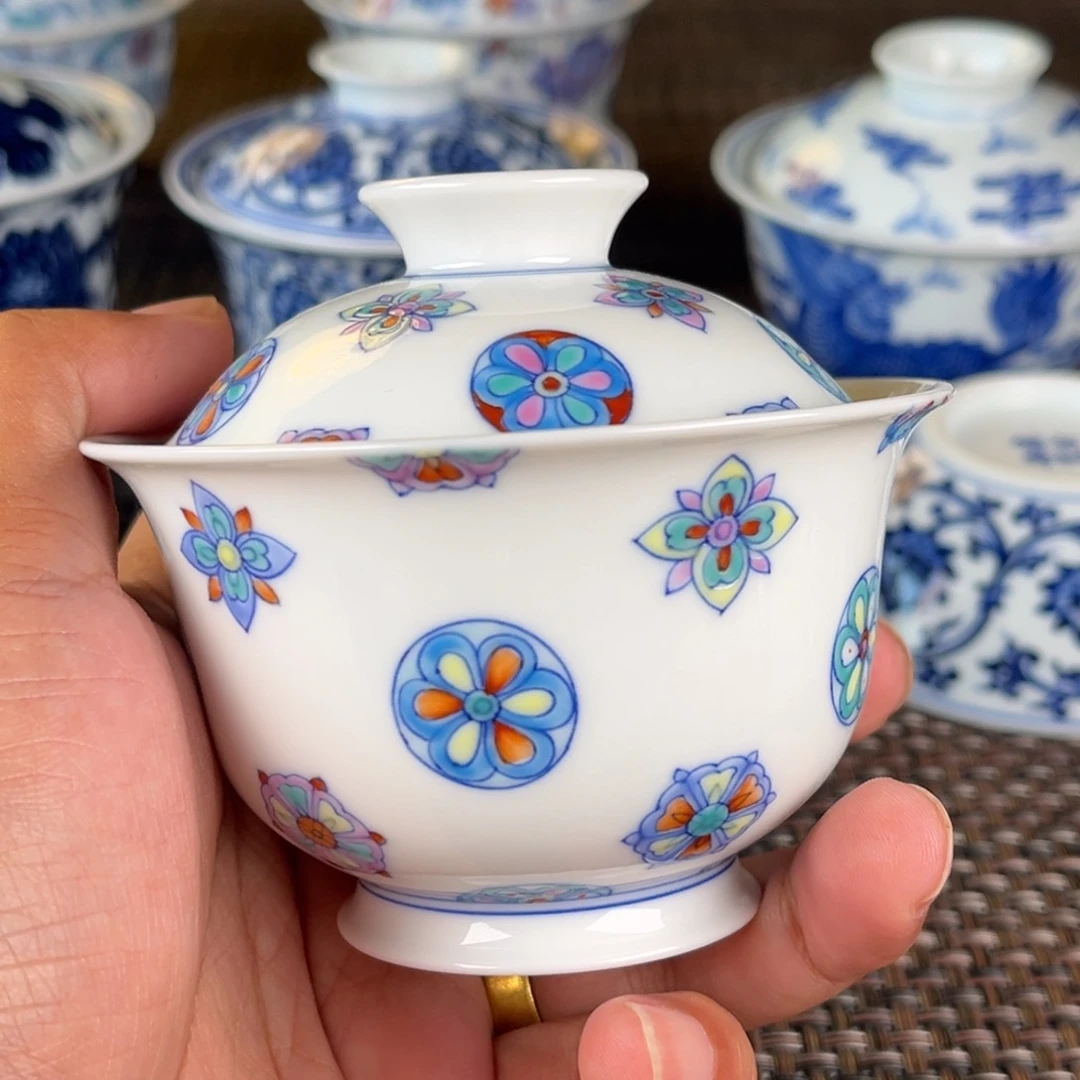 瓷片景德镇陶瓷盖碗