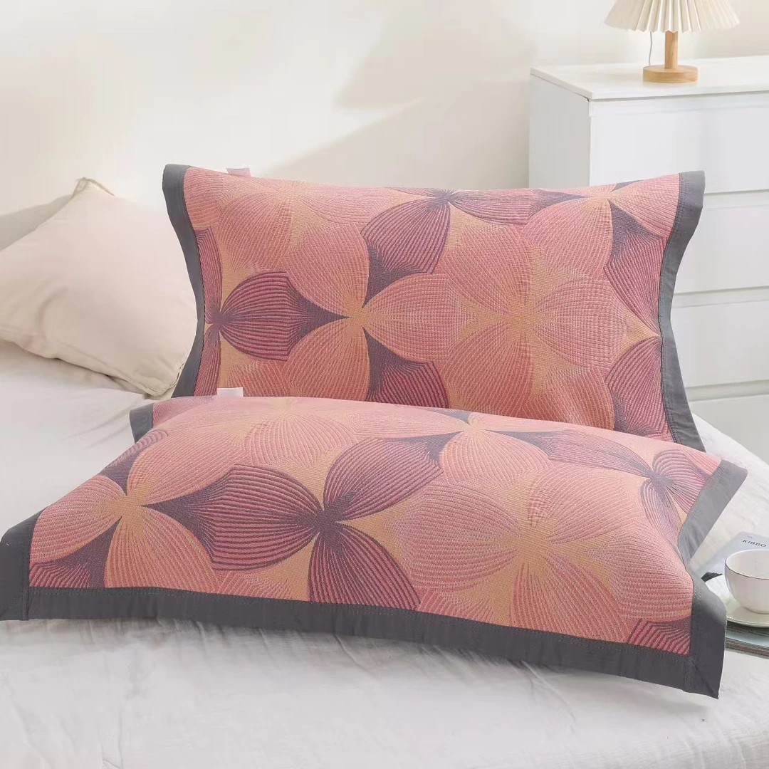 【繁花枕巾】55/78纯棉色织提花枕巾一对