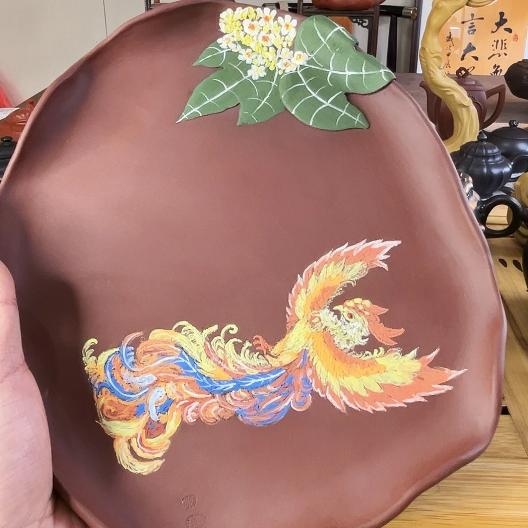 钧***哥茶盘紫砂凤壶承摆件茶盘