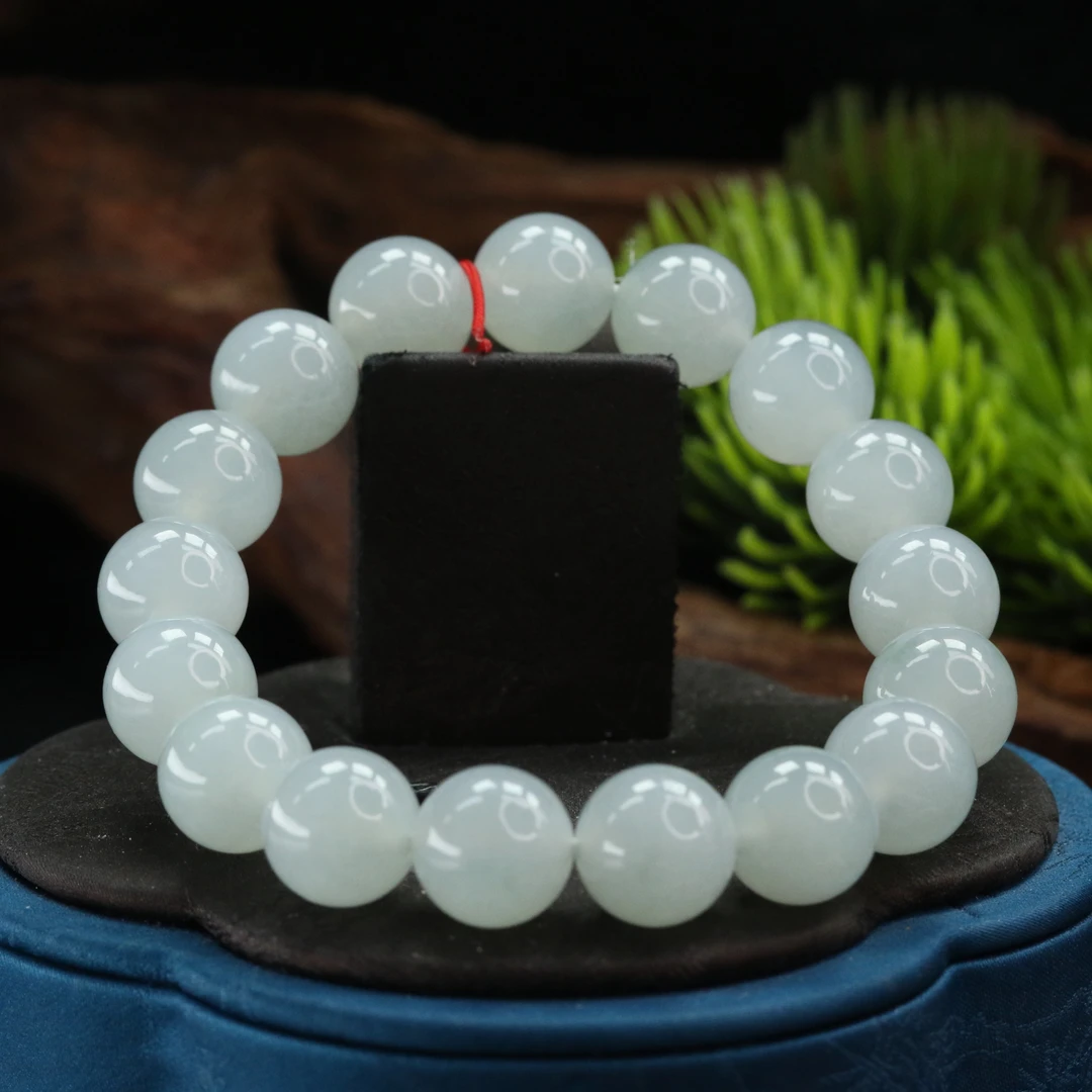 lot24天然缅甸翡翠A货冰手串/901110保利厦门拍卖