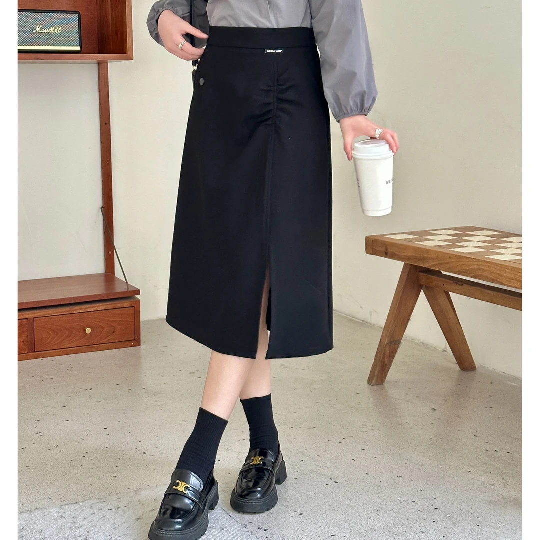 小施家气质优雅松紧腰半身裙8603