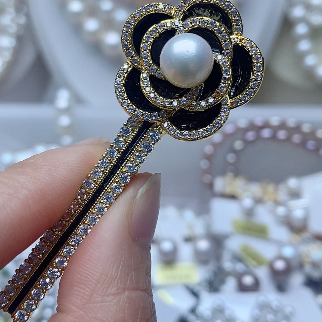 未镶嵌发夹淡水珍珠