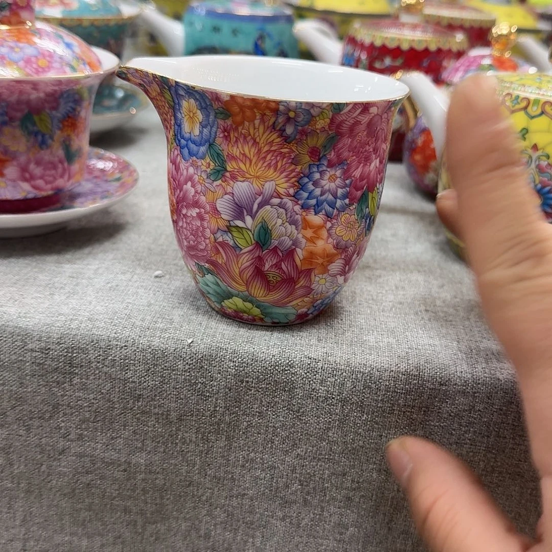 陶杯子粉花公道一个陶瓷