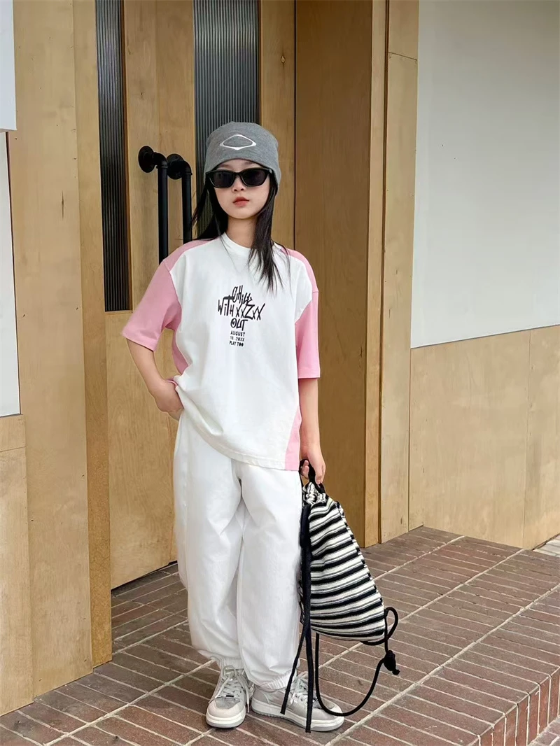 807【佐】儿童时尚休闲撞色短袖T恤-56358