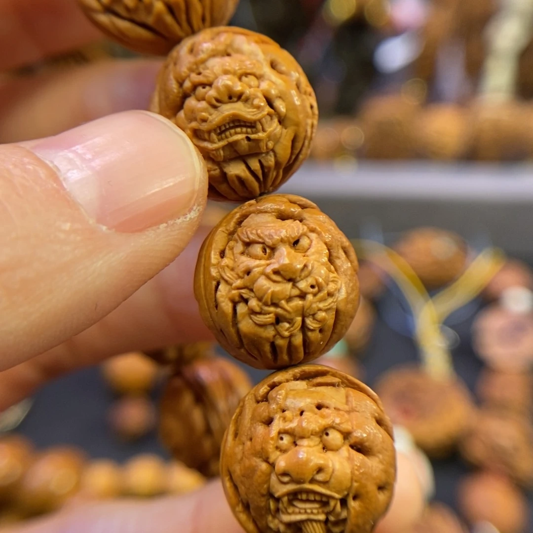 狮子一世如意潍坊核雕手串