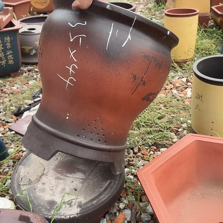 紫砂花盆紫砂花盆盆景盆瑕疵
