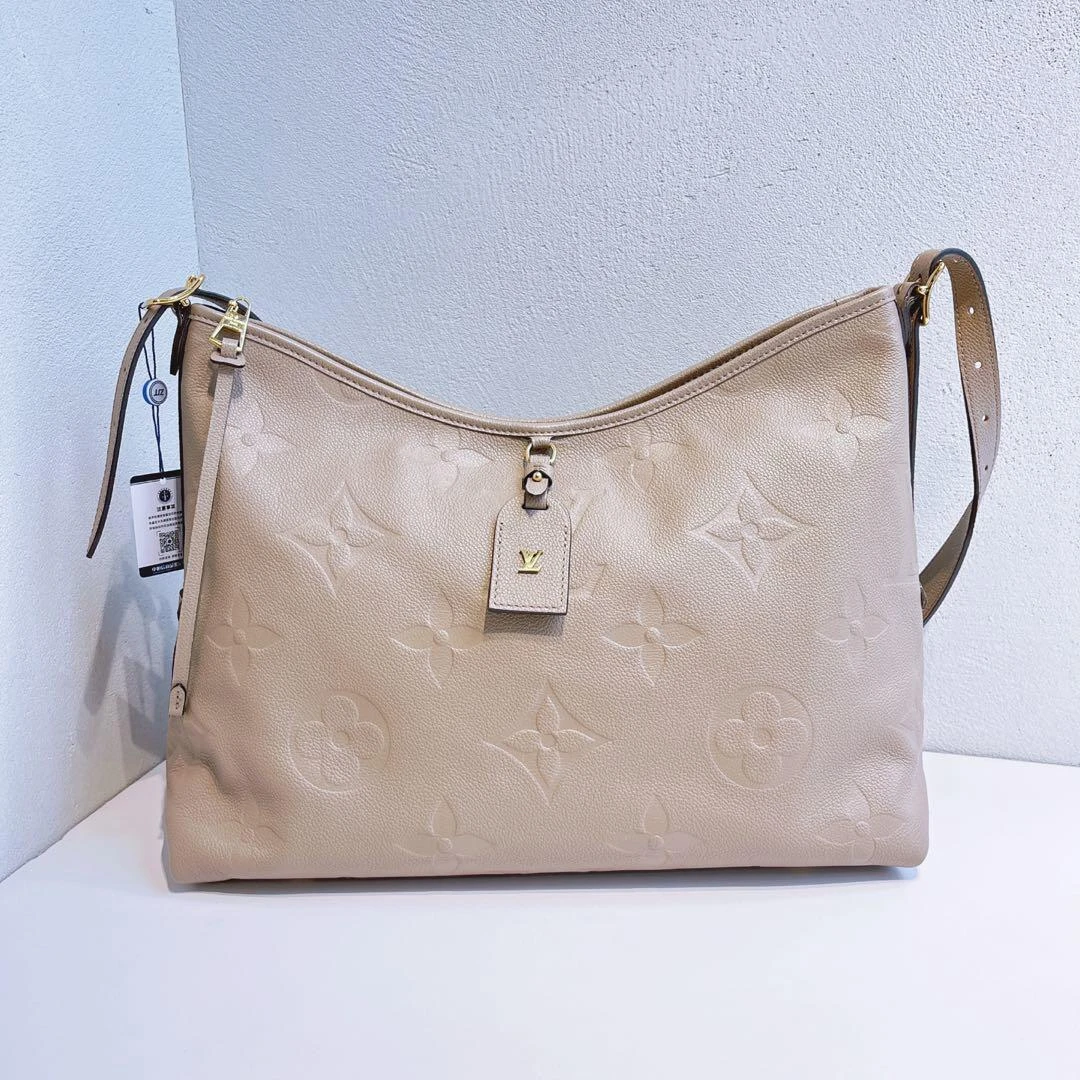 99新 LouisVuitton/路易威登 carryall MM中号全皮压纹字母包