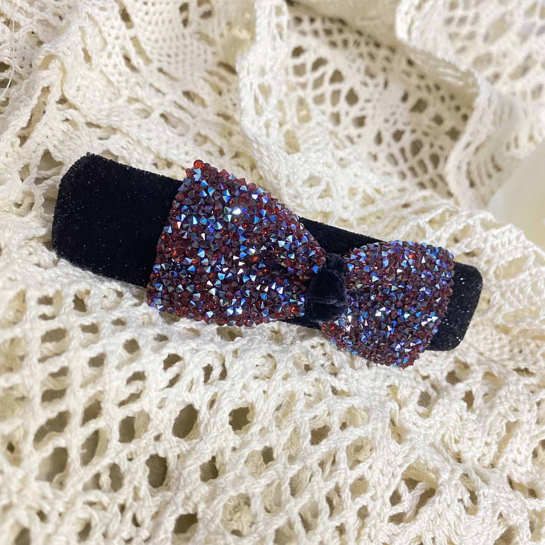 韩国Eunoia Nero【蝴蝶结边夹弹簧夹7026】气质轻奢时尚百搭彩色