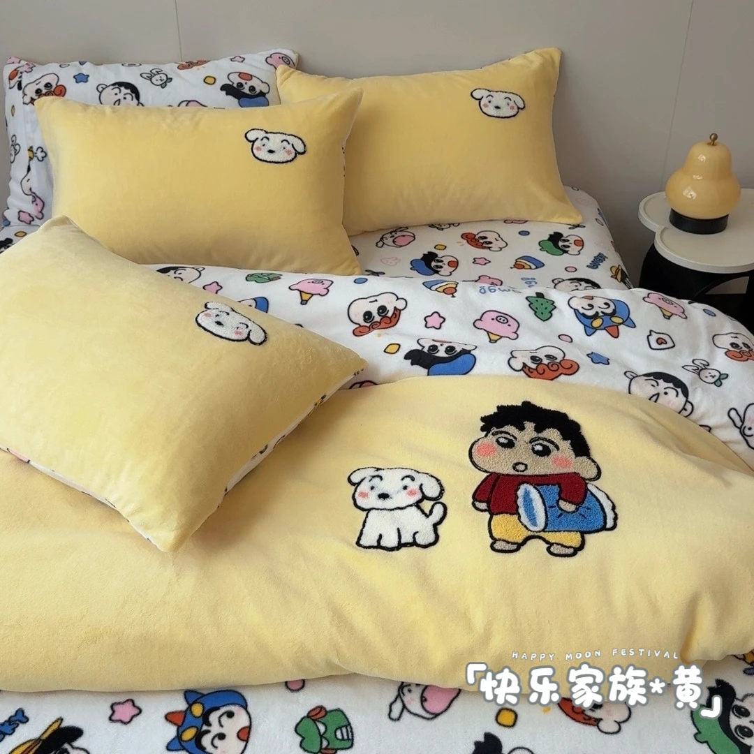 糖朵家纺-2025新款卡通牛奶绒可爱双面家用加厚学生宿舍单人