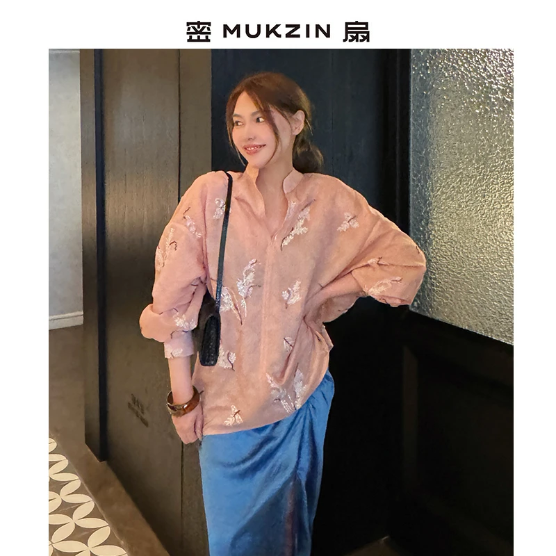 密扇专属「小茴香」时尚气质新中式衬衫M253A03125350