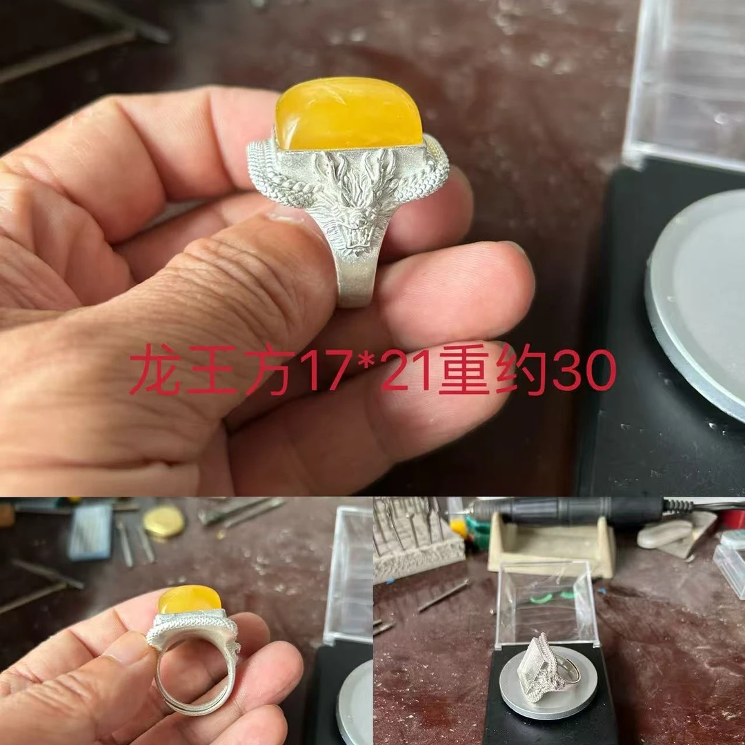 足银戒指 足银990戒指托开口可调节
