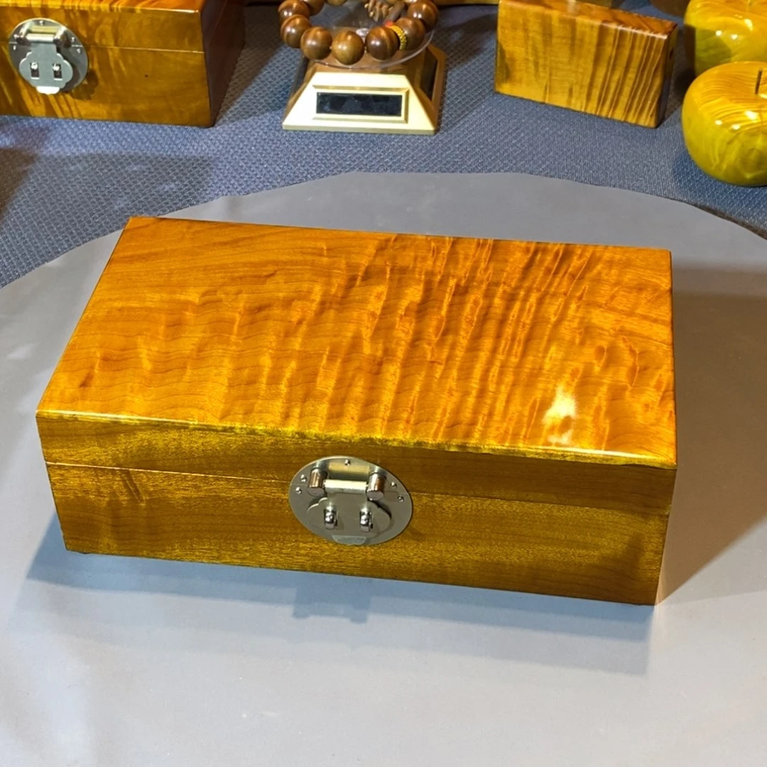 楠木金丝楠木小叶首饰盒25