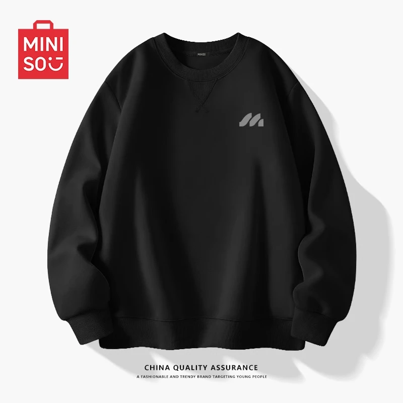 MINISO/名创优品2025秋新款男百搭卫衣倒三角设计感青少年套头衫
