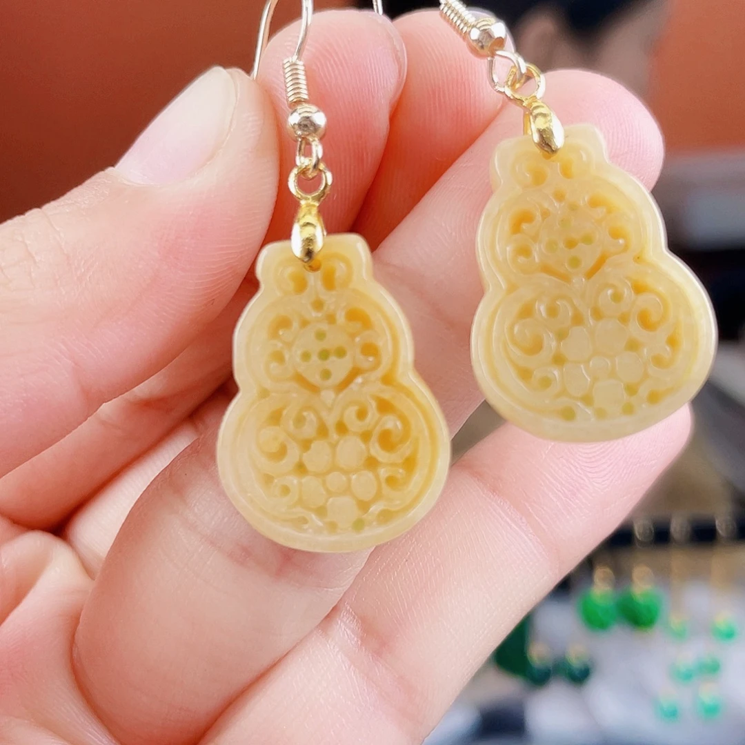 翡翠未镶嵌耳饰饰品
