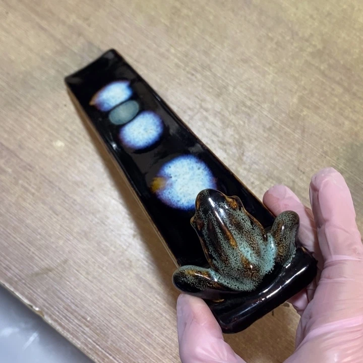 瓷片七厂窑变青蛙香插昌都26.5厘米