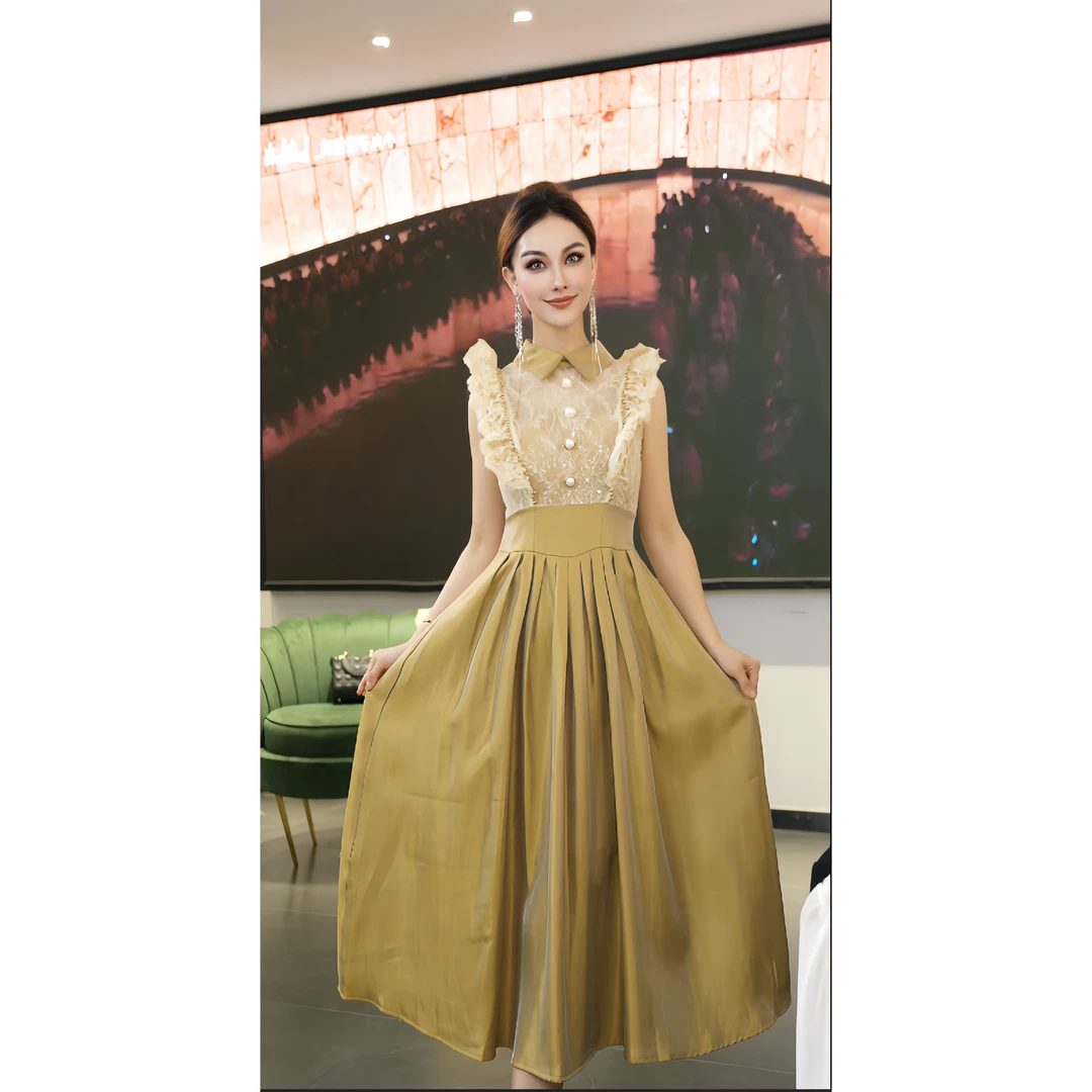 显瘦气质高贵长裙轻奢长款晚礼服修身名媛优雅女装连衣裙21153