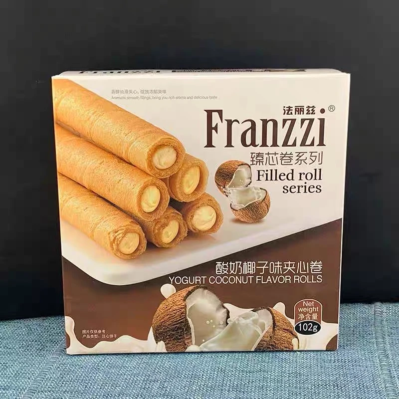 法丽兹夹心蛋卷椰子味注心小零食102g