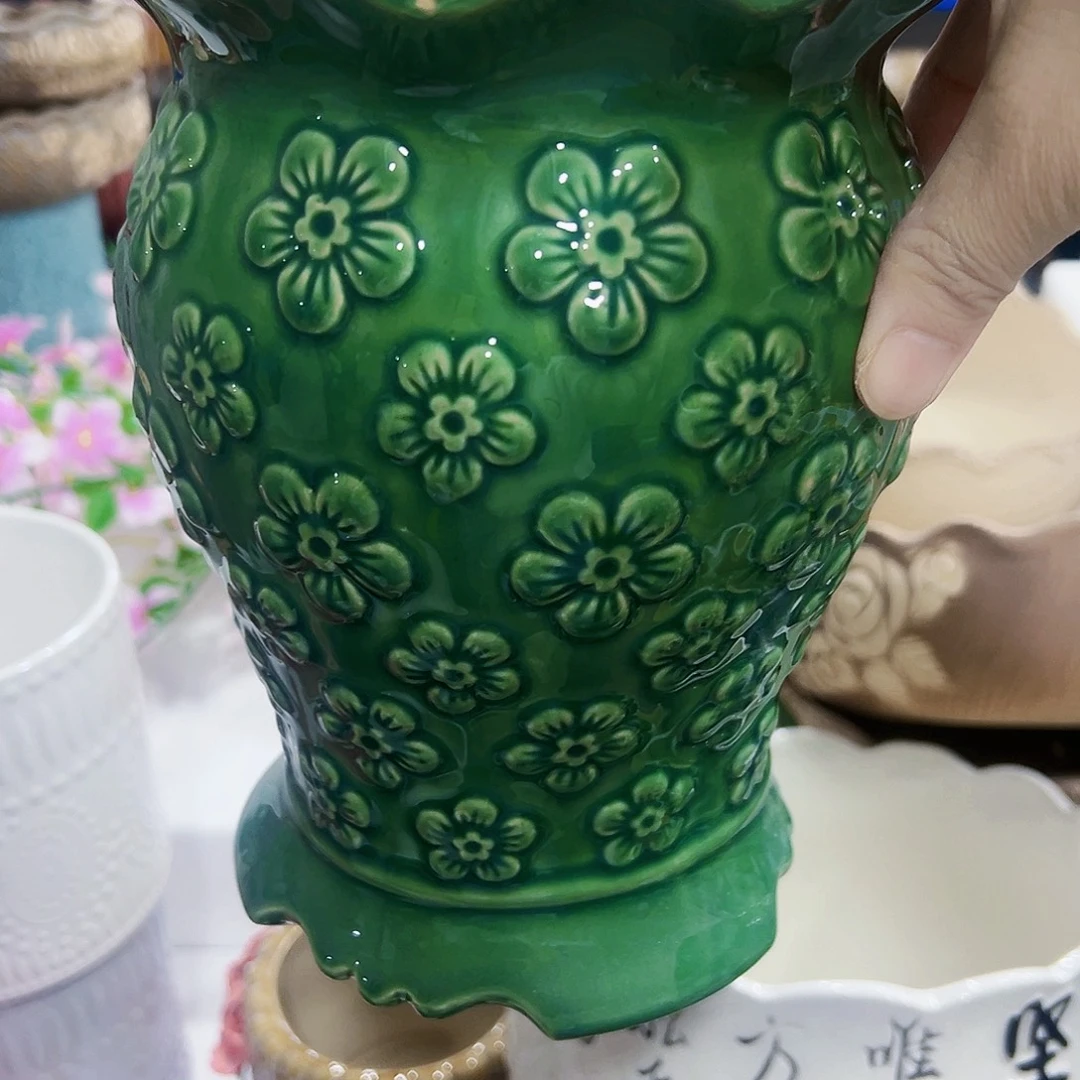 有孔外贸尾单陶瓷花盆凑10米包邮