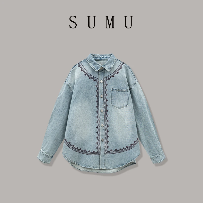 宿慕SUMU 女款外套 3-19 春季2025新款时尚百搭牛仔外套M000TK