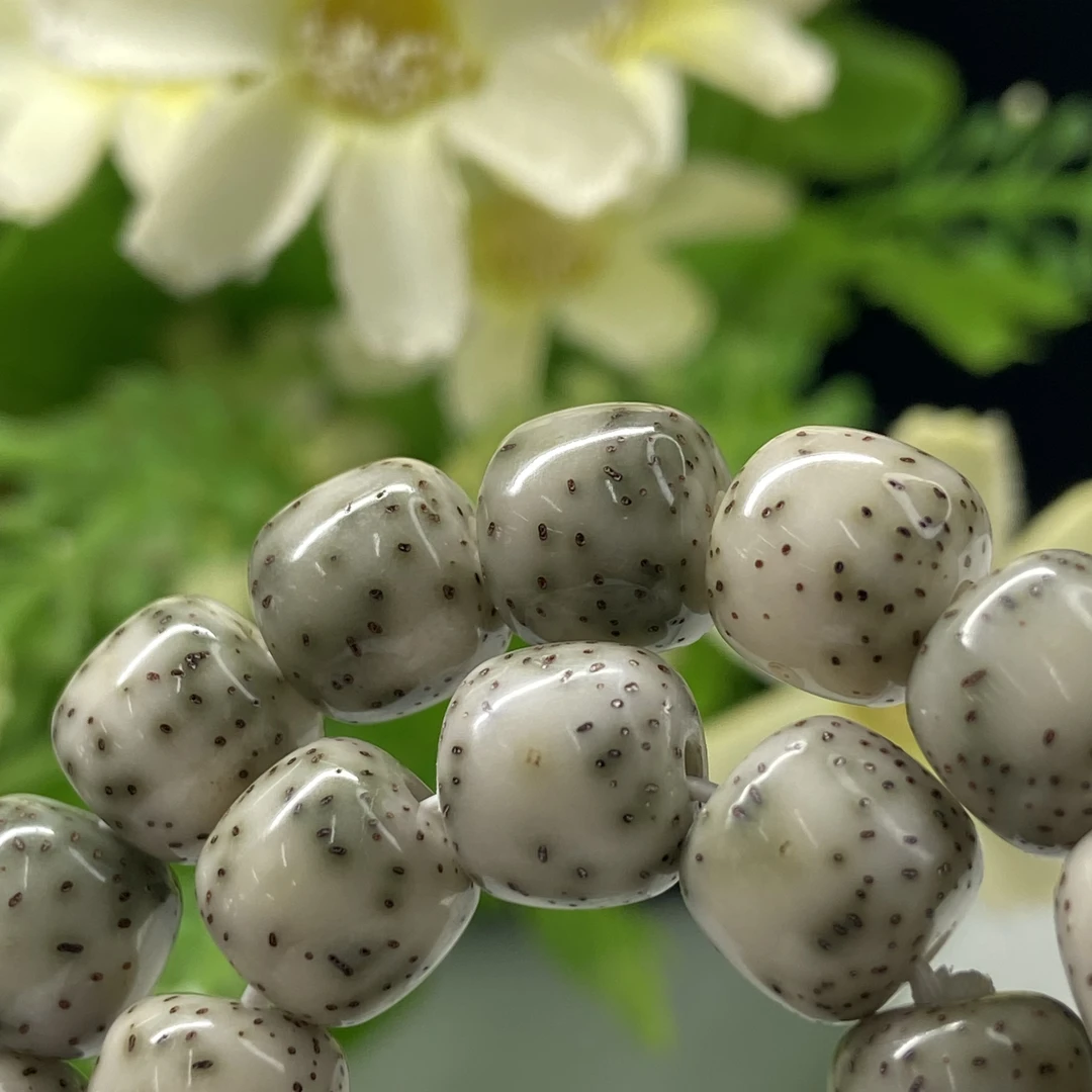 CL9808原生态星月菩提石玉料双面留白文玩手串