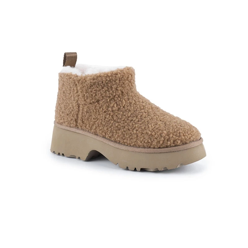 2024冬季新款皮毛一体时尚休闲百搭保暖厚底短筒泰迪人鱼雪地靴.1