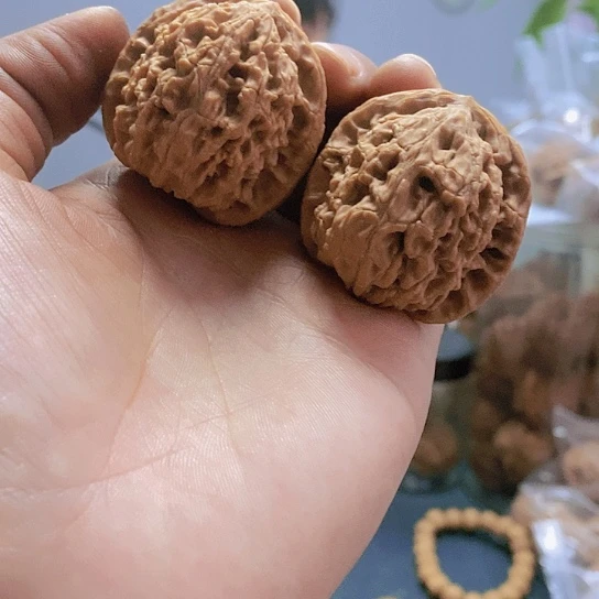 【闪购商品】把件文玩核桃40水龙纹红皮