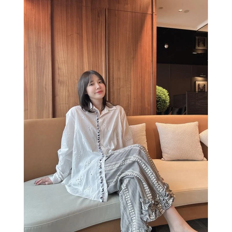 （Y）BETTER JOELAY -【花边饺子】时尚高级感宽松简约风休闲裤Z1226