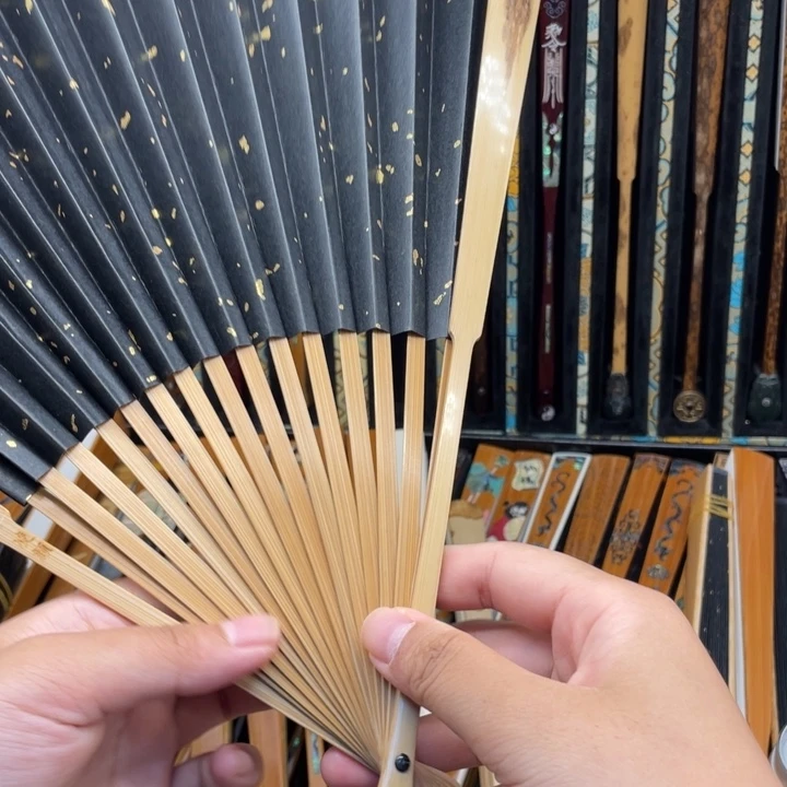 扇子纯手工黑凤眼18方