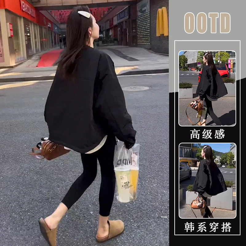 秋冬套装女2025新款洋气百搭夹棉外套棉服修身显瘦鲨鱼裤两件套装