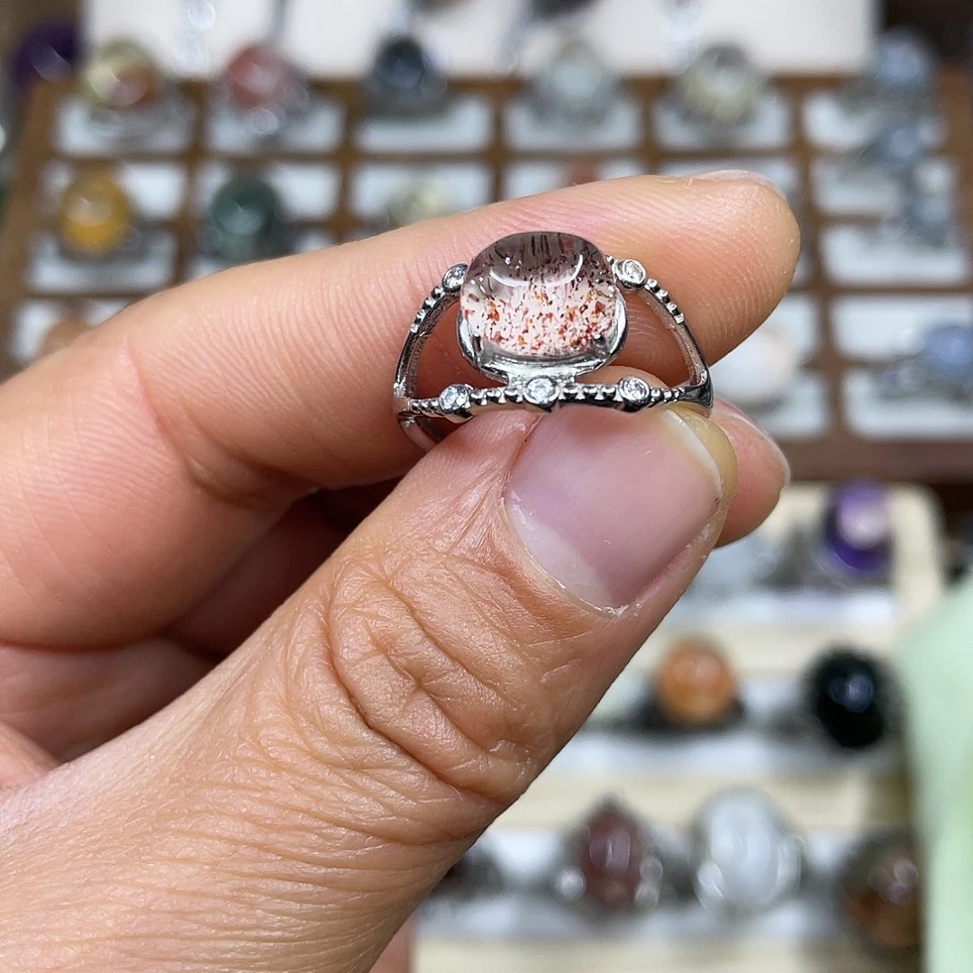 【闪购商品】银S925镶嵌珠宝半成品水晶戒指