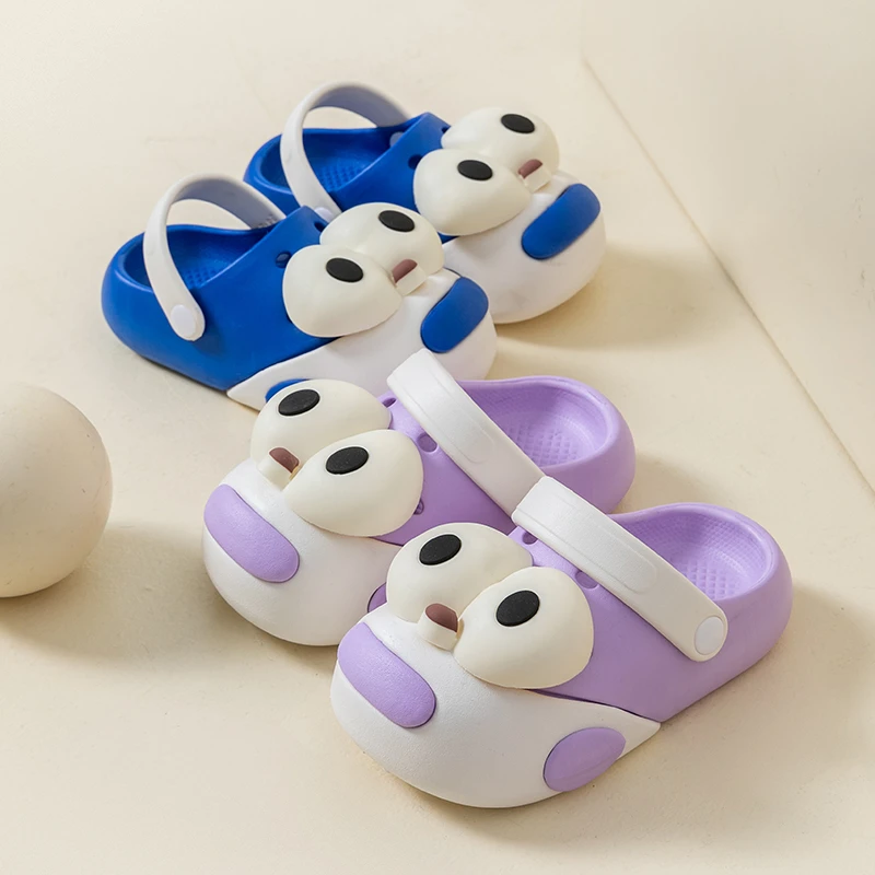 大眼睛儿童拖鞋女孩夏季防滑居家中大童三丽鸥小孩宝宝软底洞洞鞋