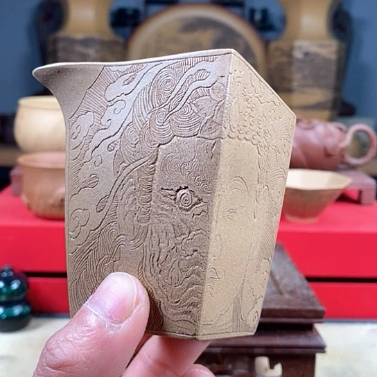 紫砂茶杯临***壮佛魔公道瑕疵