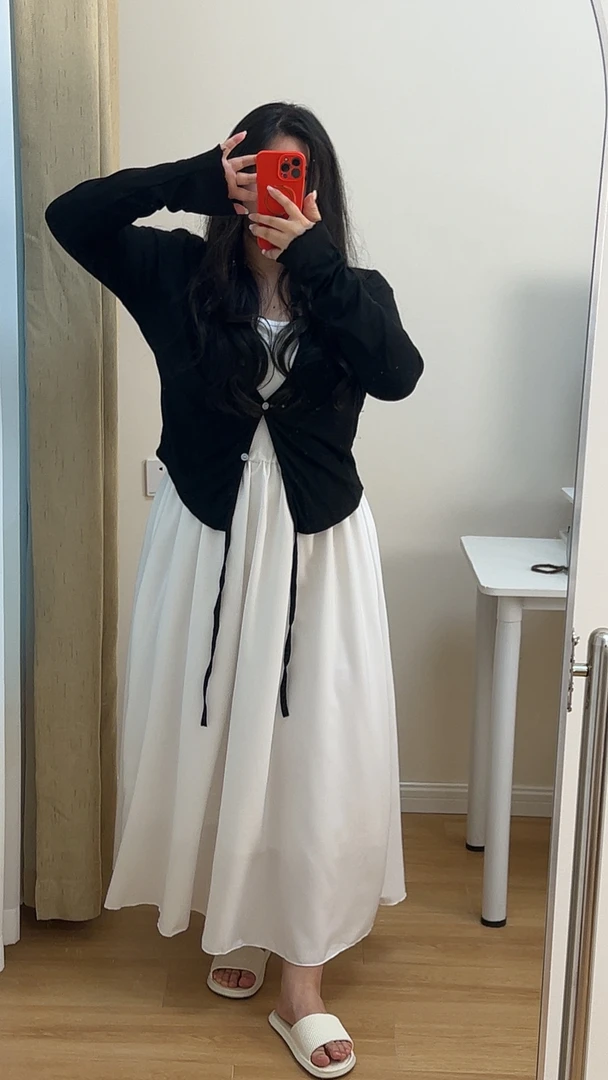 梨形闭眼入~遮肚子遮屁股高弹力吊带连衣裙