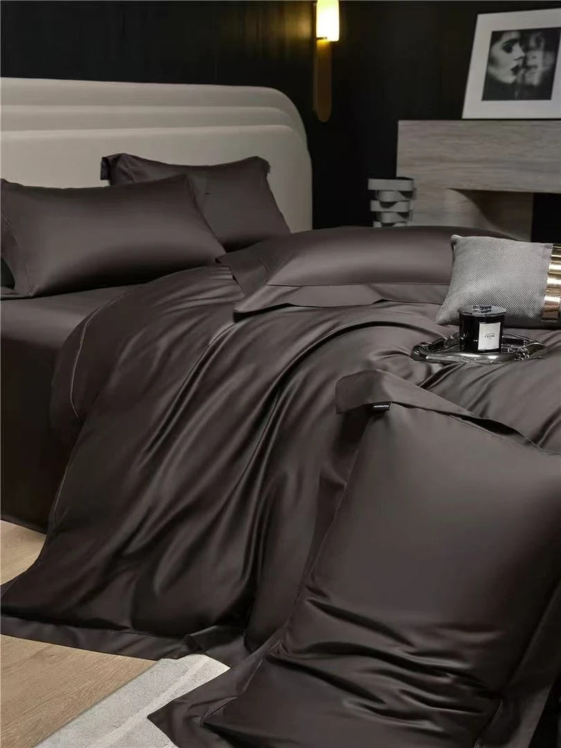 【秋冬被四件套】200支埃及长绒棉纯棉纯色简约被单被罩床上用品