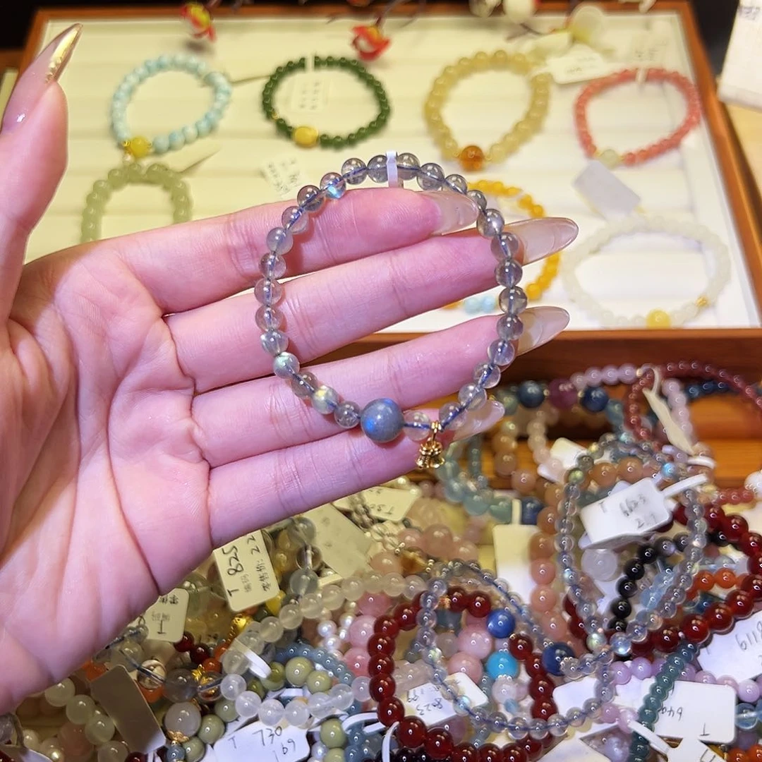 烟晶手链银S925镶嵌T灰月712